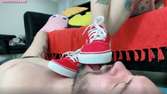 my slave licks my red vans sneakers video from Lily Ann