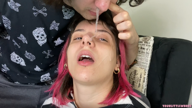 nose blowing and snot facial video from Lily Ann