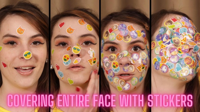 4K Ziva Fey - Covering Entire Face with Stickers video from Zivafey