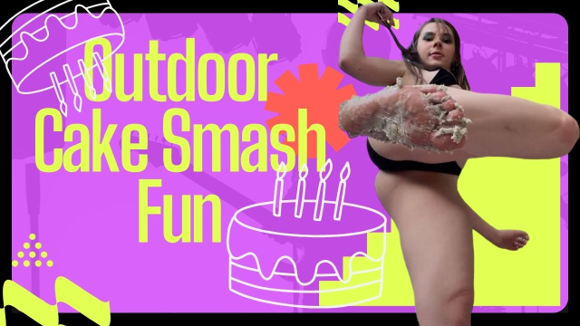 4K Ziva Fey - Outdoor Cake Smash Fun video from Zivafey