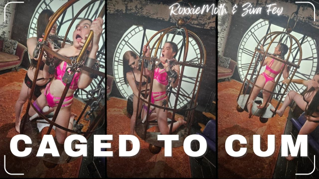 4K Ziva Fey - Roxxie Moth Has Ziva Caged To Cum video from Zivafey