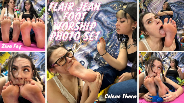 HD Ziva Fey - Flair Jean Foot Worship Photo Set With Celene Thorn video from Zivafey