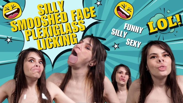 HD Ziva Fey - Silly Smooshed Face Plexiglass Licking video from Zivafey